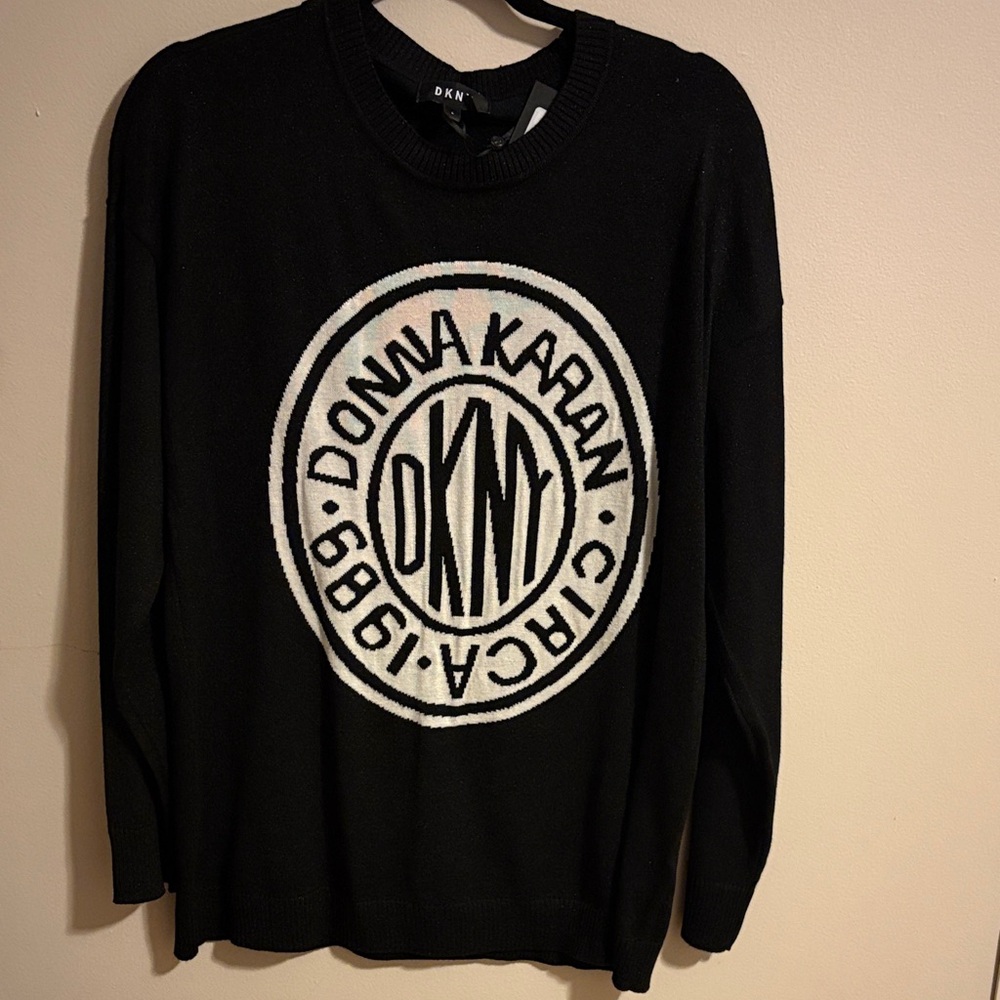 NWT DKNY Women’s Black Sweater with Iconic Logo